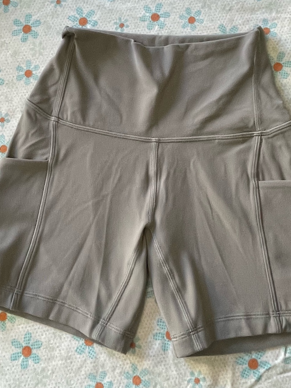 Born Primitive High-Rise Athletic Bike Shorts in Taupe